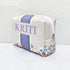 Personalised Purple Stripes Floral Printed Box Pouch